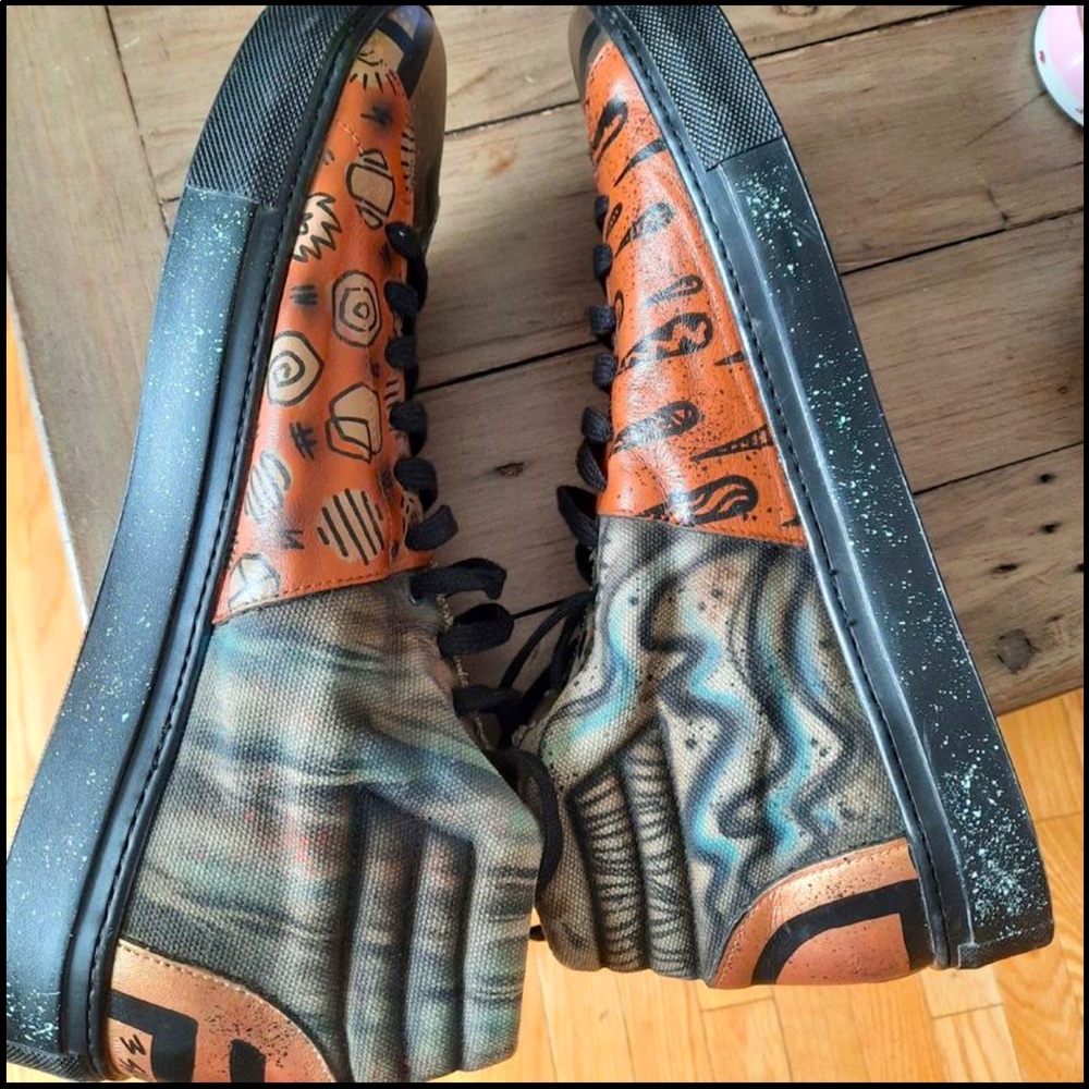 Aubrey Marcus HAND PAINTED ONE OF A KIND HIGH TOPS 10.5